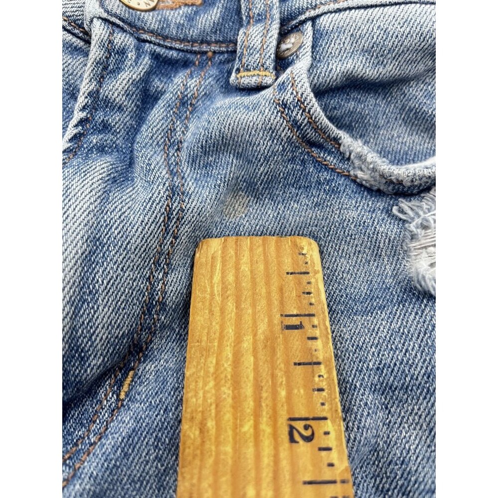Women's American Eagle Light Wash Distressed Destroyed Denim Mom Jeans Size 4 - Picture 5 of 14